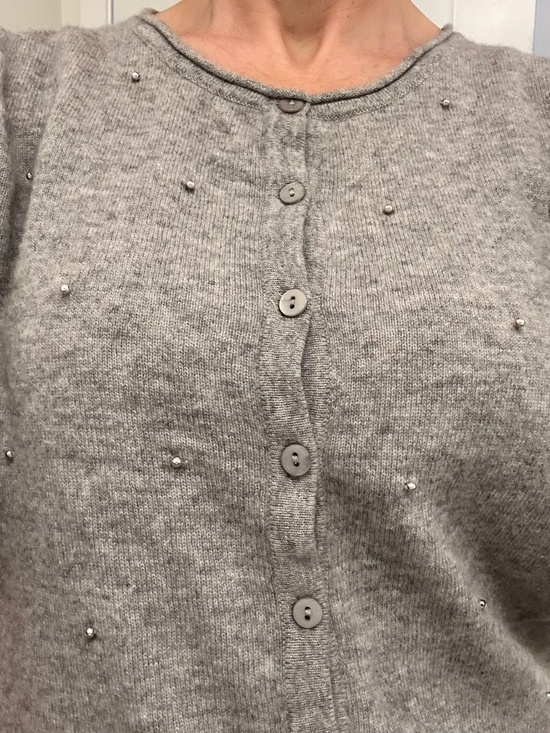 Pure Cashmere Sweaters - Premium 100% Pure Cashmere Studded Cardigan, Like New, size S